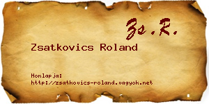 Zsatkovics Roland névjegykártya